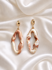 Soft Mocha Marble Earrings