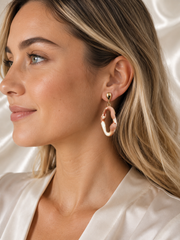 Soft Mocha Marble Earrings
