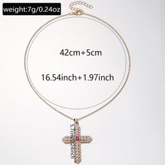 Gold Pearl Cross Necklace