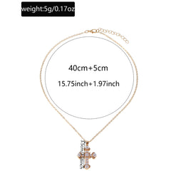Mini Pearl Cross Necklace