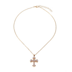 Mini Pearl Cross Necklace