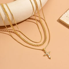 Layered Cross Necklace