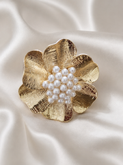 Gold Blossom Pearl Ring