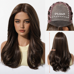 AuraTress MONO Dark Brown Long Layered Waves 22