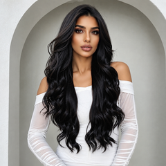 LaceFront Midnight Black Soft Glam Waves 28