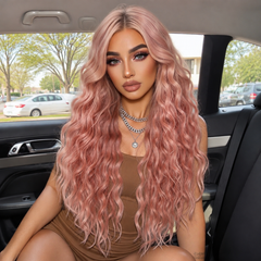 Blush Pink Long Beach Waves 26