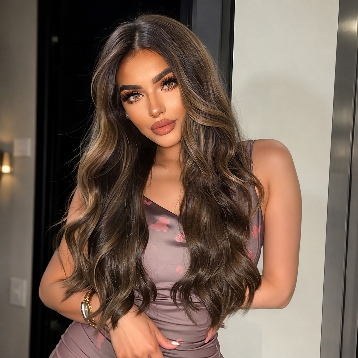 LaceFront Brown & Gold Long Curly 24
