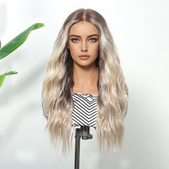 LaceFront Ash Beige Blonde Long Beach Waves 24