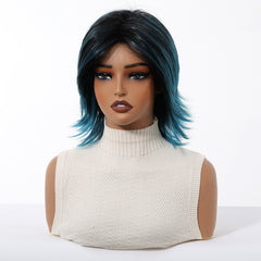 Midnight Blue Layered Bob Curly 12