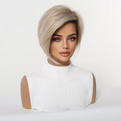 Rooted Ash Blonde Layered Pixie Bob 8