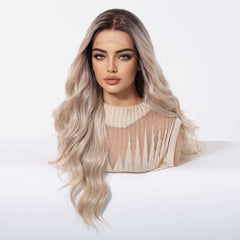LaceFront Pearl Blonde Long Glam Waves 26