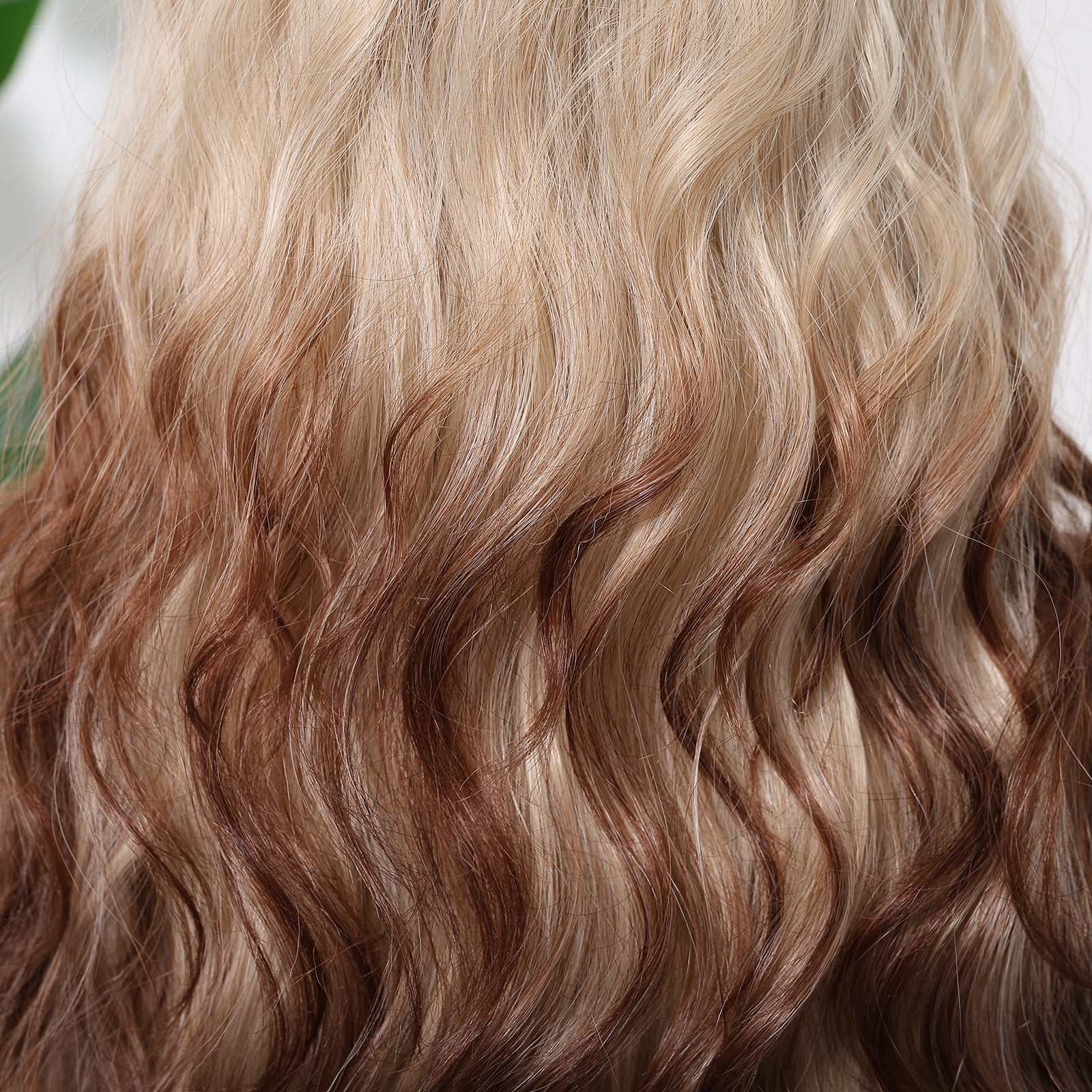 Light Blonde with Brown Top and End Wavy Long 26