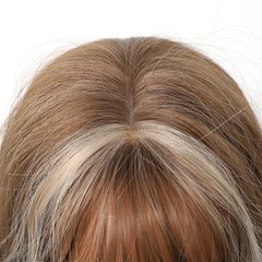 Ash Brown Blonde Highlights Long Waves with Wispy Bangs 26