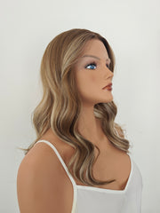 AuraTress PREMIUM BLEND Caramel Brown Long Waves 20