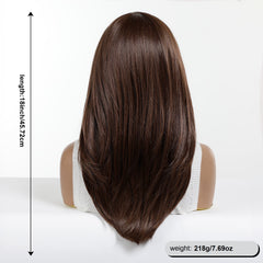 LaceFront Chocolate Brown Long Layered Straight 18