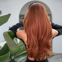 Copper with Bangs Long Curly 28