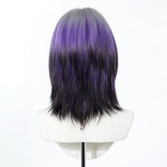 Silver Purple Ombre Medium Layered Straight 14