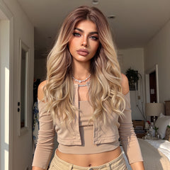 AuraTress MONO Brown Top to Golden End Long Curly 20
