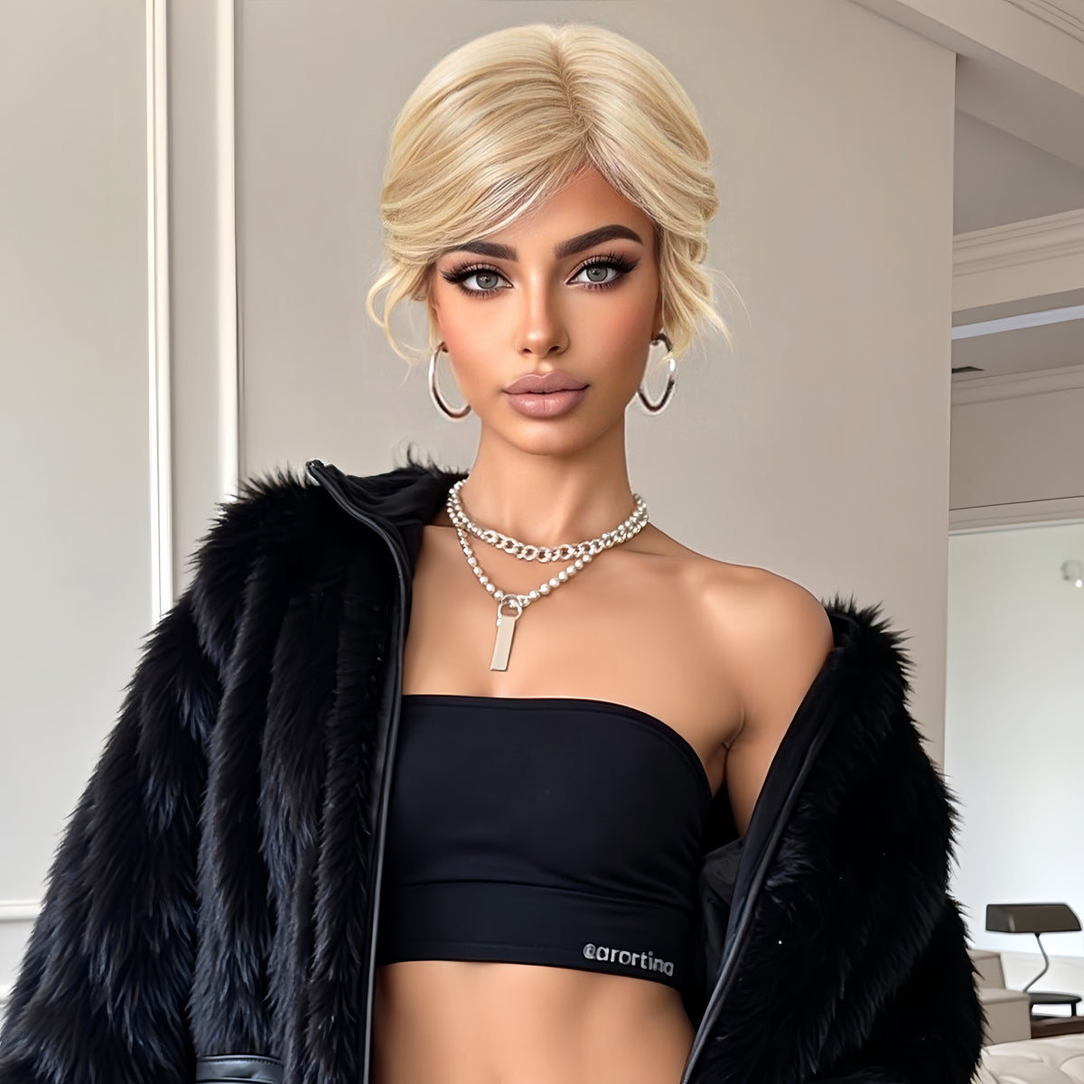 AuraTress MONO Blonde Short Curly 8
